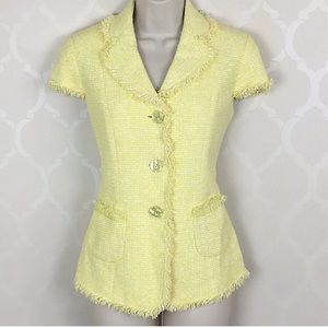 Dana Buchman Yellow Fringe Jacket